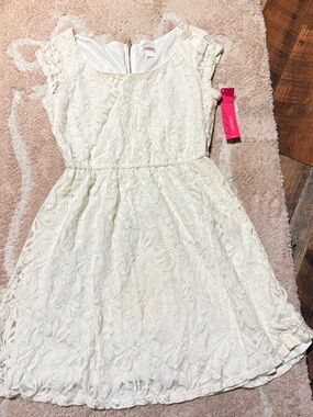 Ladies Lace Party Dress - Ivory